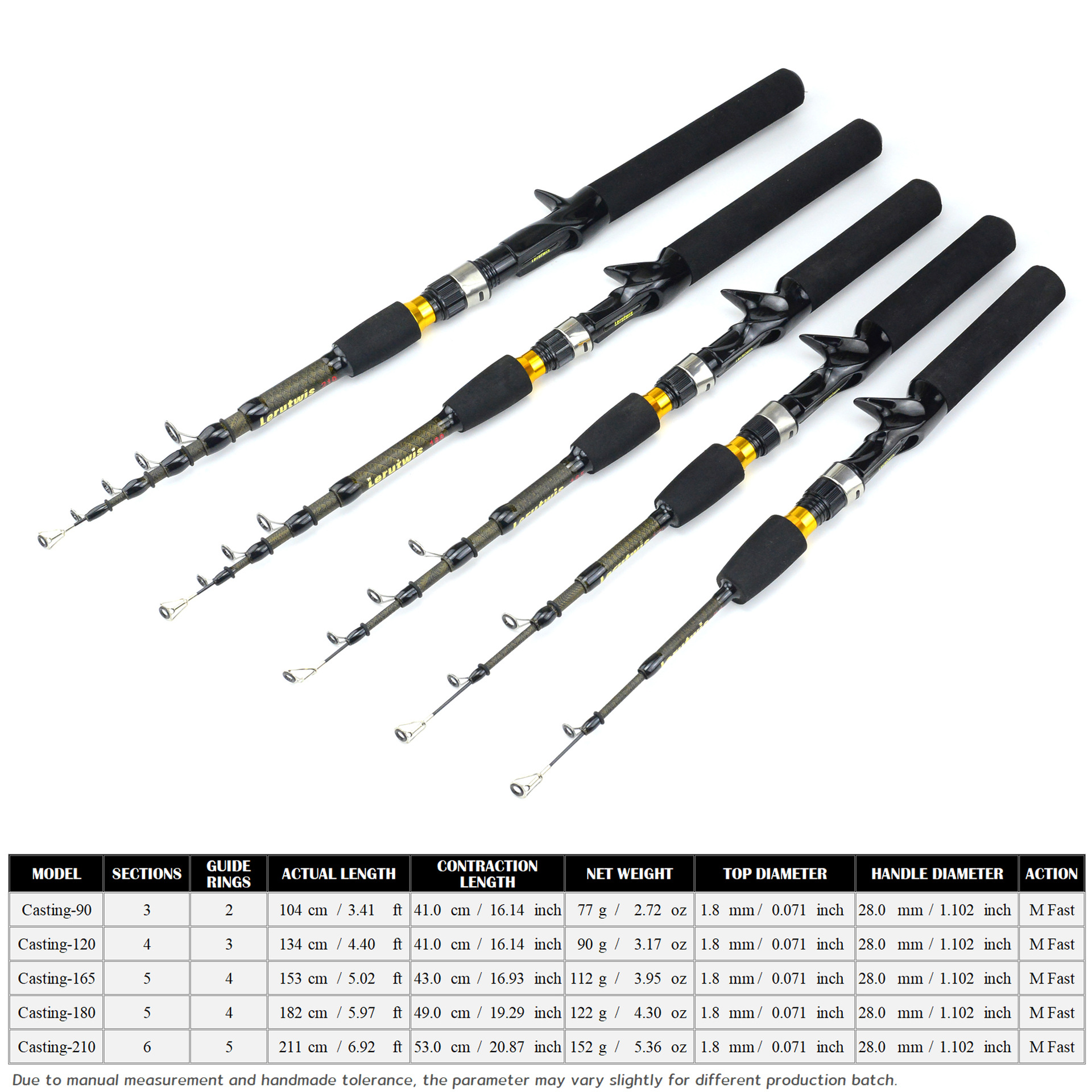 0.9-2.1m Carbon Telescopic Fis - Fishing Rod Surf recension och pris