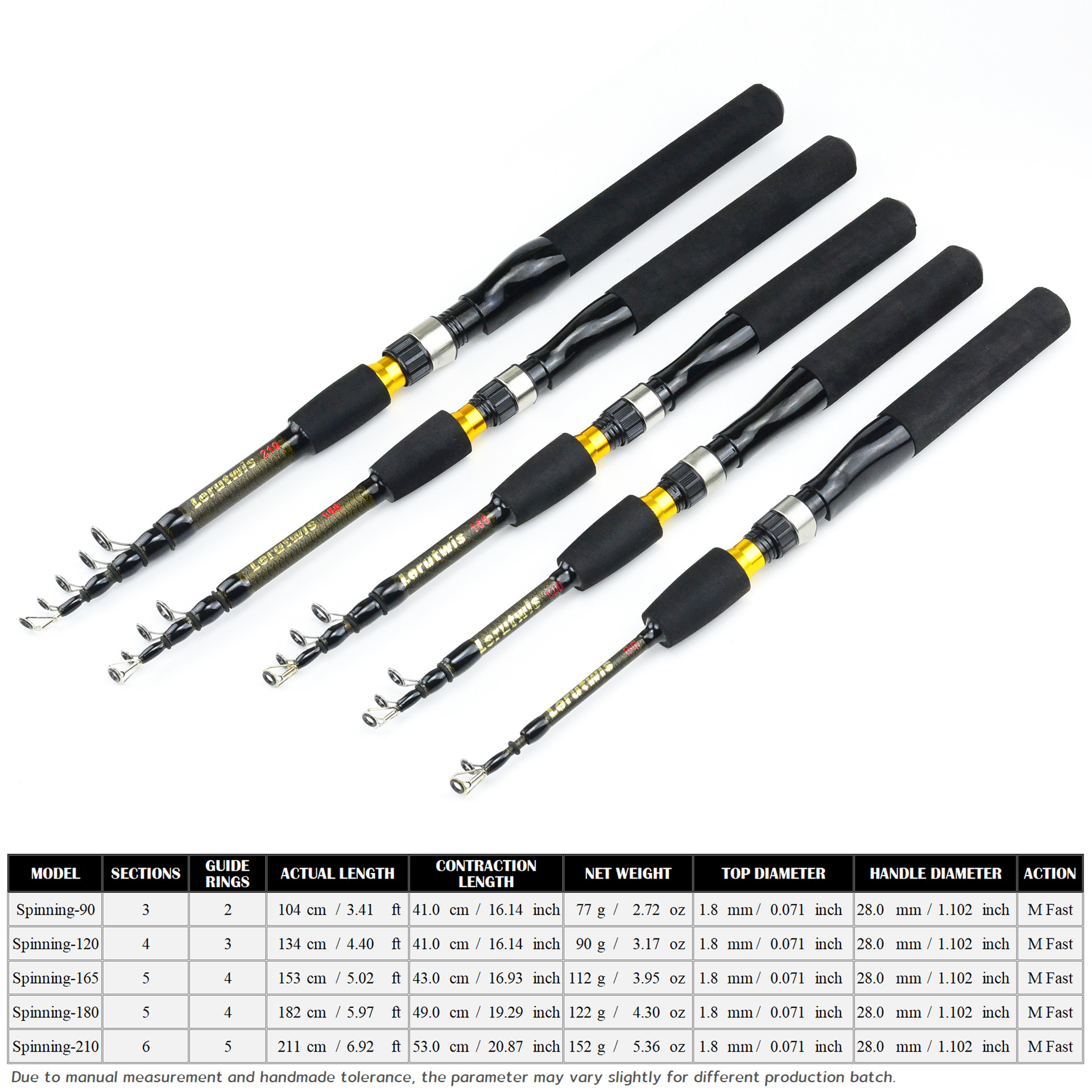 0.9-2.1m Carbon Telescopic Fis - Fishing Rod Surf recension och pris