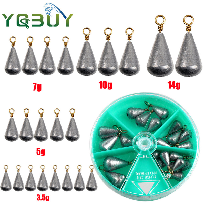 21PCSBoxed olive-shaped lead s - Fishing Rod Casting recension och pris