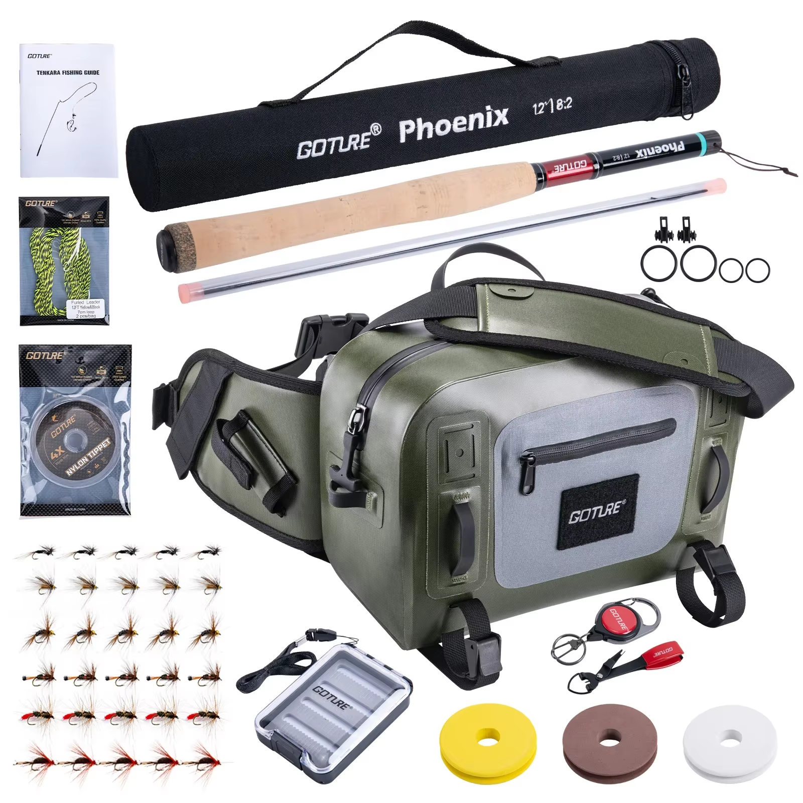 Goture 3.6m Tenkara Rod Set wi - Fishing Rod Tip Replacement recension och pris