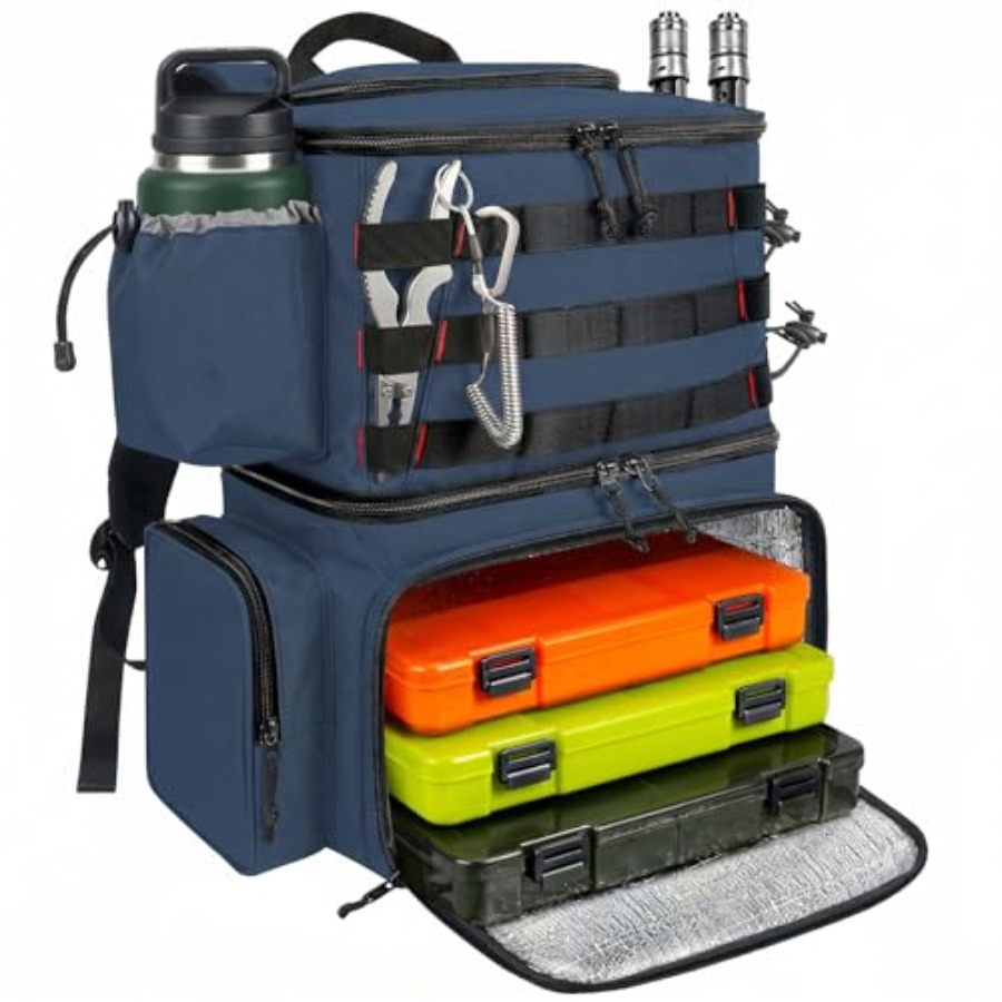 Fishing Backpack, Water Resist - Fishing Rod Holder recension och pris