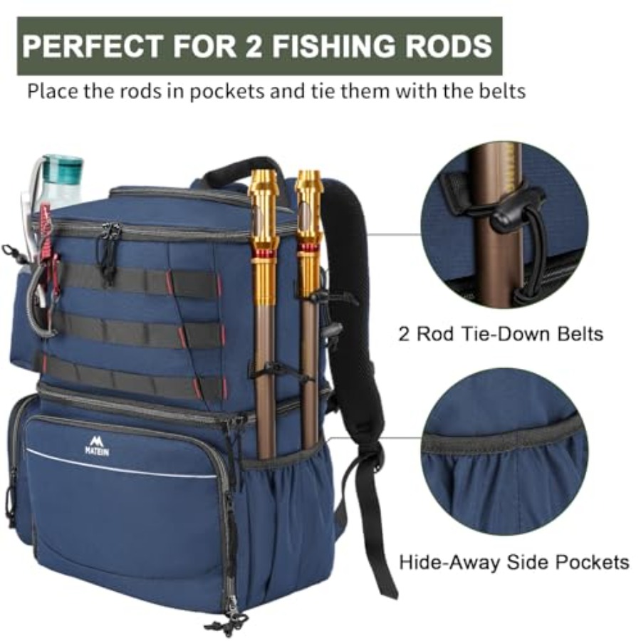 Fishing Backpack, Water Resist - Fishing Rod Holder recension och pris