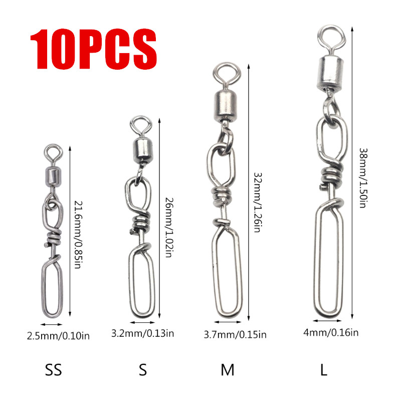 10Pcs Stainless Steel Quick Sn - Fishing Rod Casting recension och pris