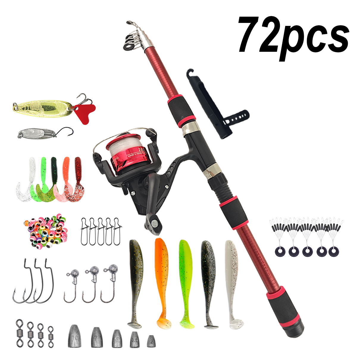 Fishing Pole Set Full Kits Wit - Fishing Rod Combo recension och pris