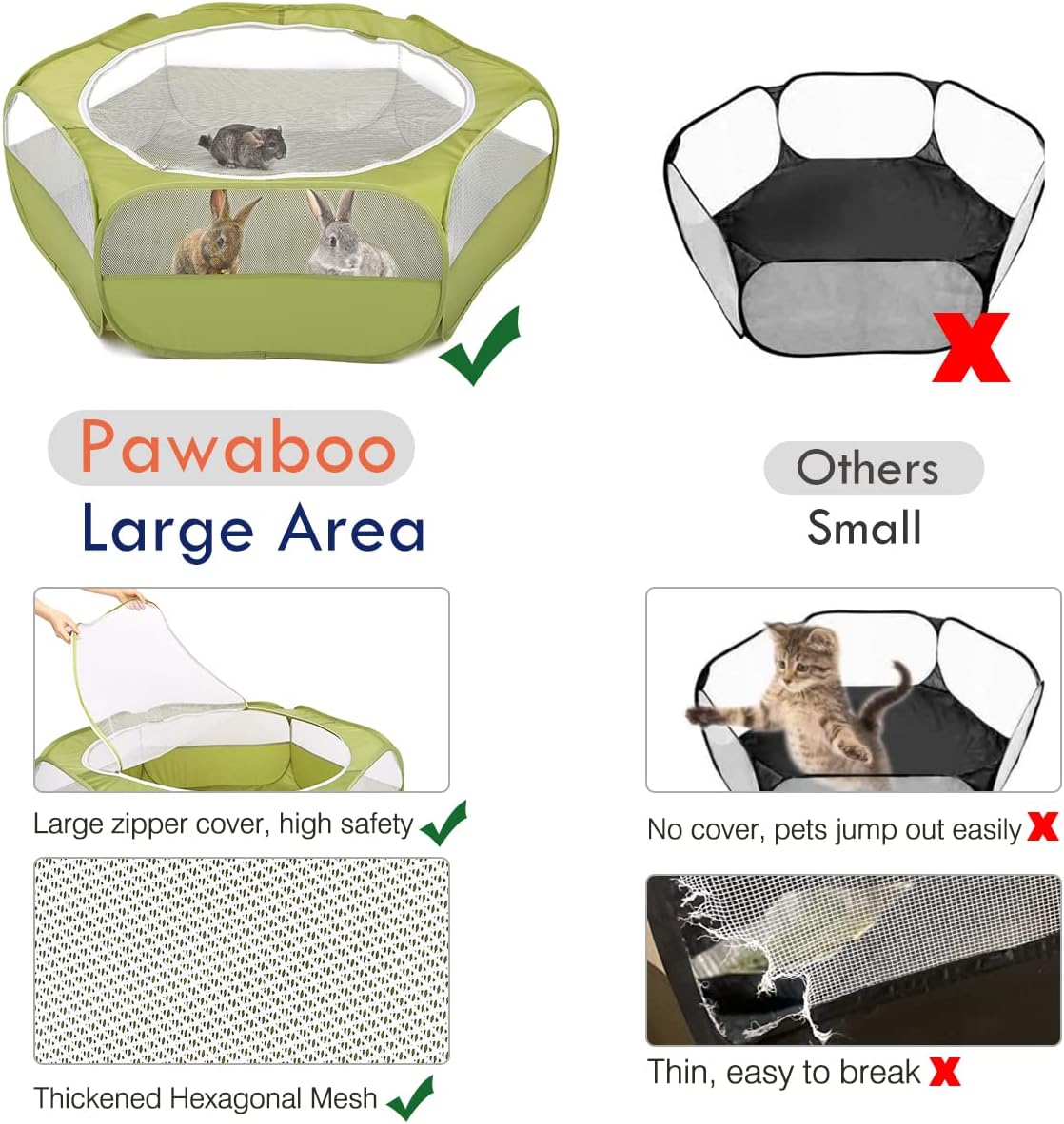 Pawaboo Small Animals Playpen  - Fishing Rod Travel recension och pris